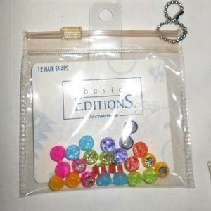 Vintage 24 Pc Editions Rhinestones Multi Color Hair Snaps